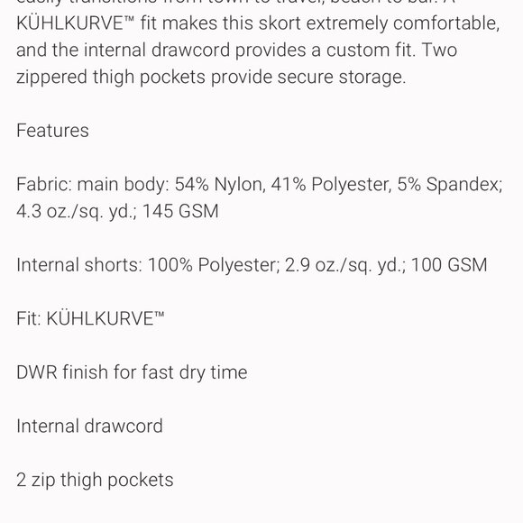 Women's Kuhl Anfib Skort, sz 8, Blue - Picture 10 of 11